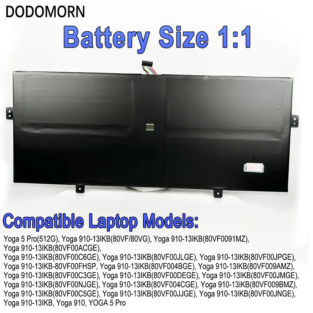 DODOMORN New L15M4P23 Laptop Battery For Lenovo Yoga 910-13IKB /Yoga 910 13 80VF /Yoga 5 Pro(512G) L15C4P21 L15M4P21 L15C4P22