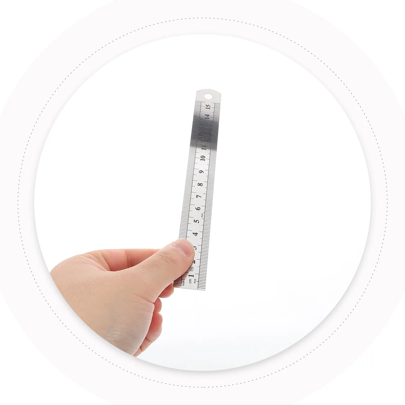 2Pcs 15Cm Stainless Steel Precision Ruler Flat Straight Edge with Dual Metric Imperial Scale for School Office Construction