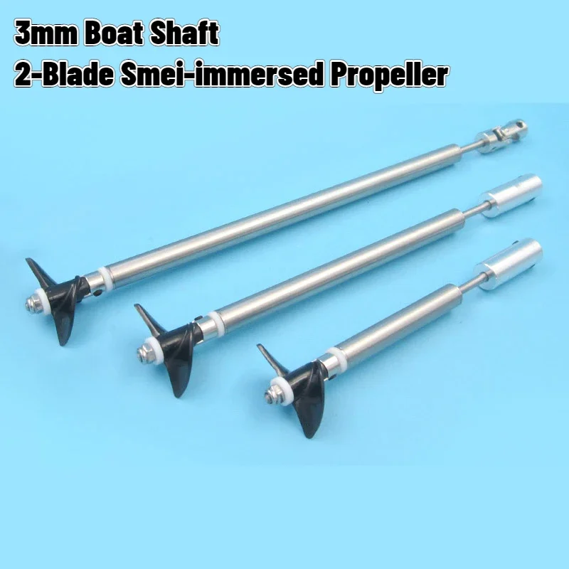 3mm RC Boat Shaft L10/15/20cm Stainless Steel DriveShaft+Shaft Sleeve+2 Blade Semi-immersed Propeller+Coupling-A/Cardan Joint-B