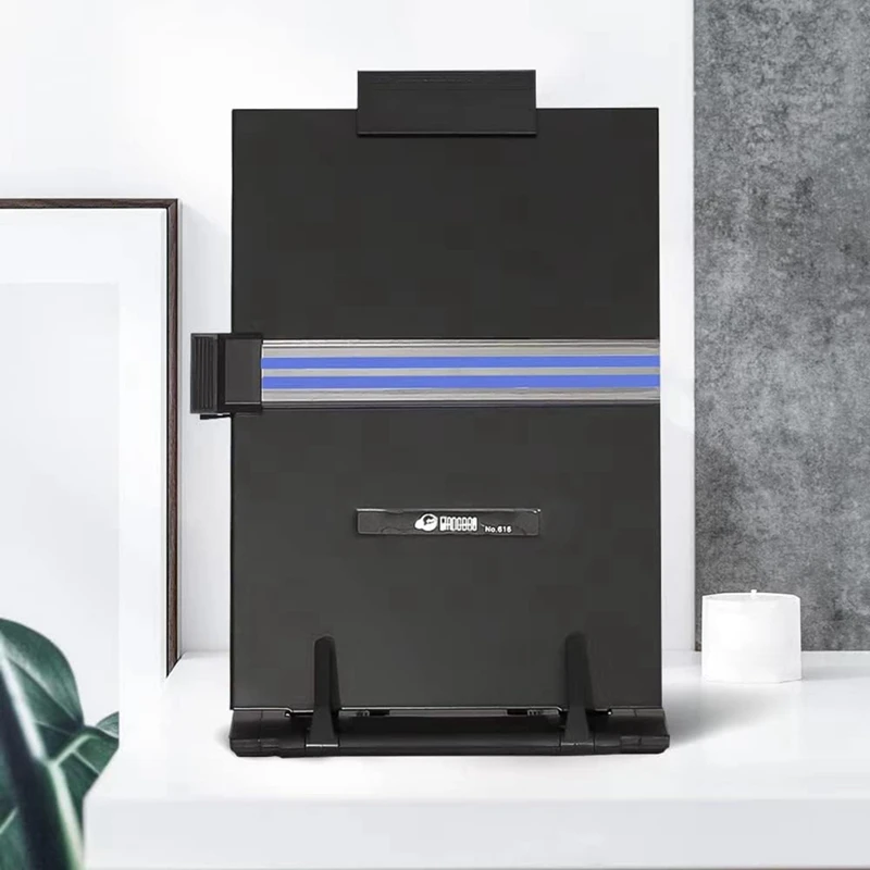 2 Pack Desktop Document Holder Stand with 7 Adjustable Position, Black Metal File Organizer Copyholder-SPMI