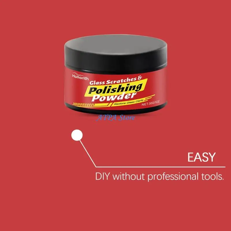U13C Advanced Glass Polishing Compound Repair Paste 30g With Ergonomic Sponge Suitable For Vehicle Window Mirror Restoration