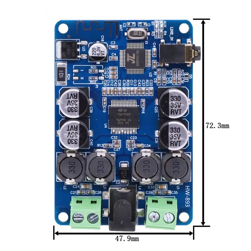 TDA7492P Bluetooth Stereo Digital Amplifier Board 2x30W AUX
