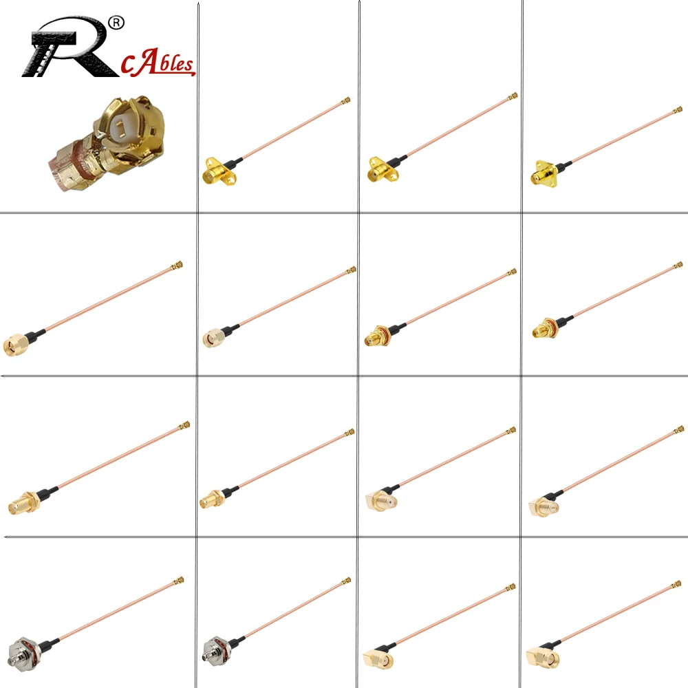 10Pcs RG178 Cable SMA Male/Female to U.FL MHF-1 Female Jack Connector RG-178 RF Coaxial Pigtail WIFI Antenna Extension Cable