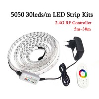 DC 12V SMD 5050 RGB LED Strip Light Kits 2.4G RF Controller 5m 10m 15m 20m 25m 30m Waterproof Lamp Ribbon 30leds/m For Decoratio