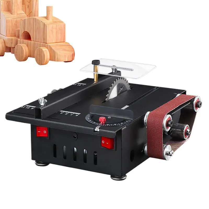 Table Top Saw Multifunctional Electric Belt Grinder Portable Speed Angle Cutting Depth Adjustable Cutting Sanding Table Saw For