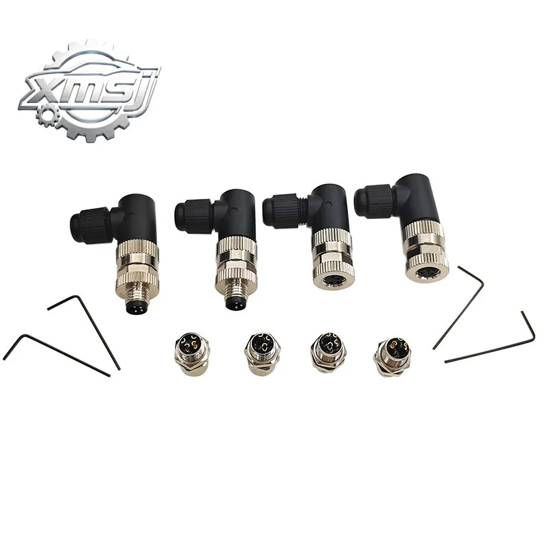 

10 Conectores de Sensor M8 Impermeables Macho/Hembra, Acoplamiento Roscado Angular de 3 y 4 Pines para Electrónica