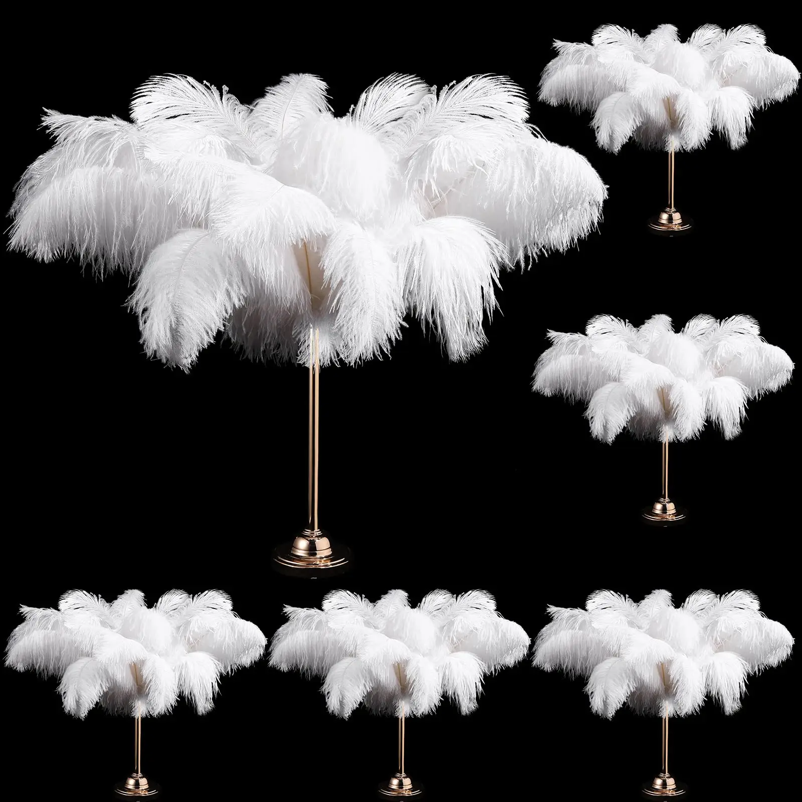 50-300PCS White Ostrich Feathers Bulk Natural Ostrich Feathers for Wedding Party Decorations Table Decorations DIY Crafts