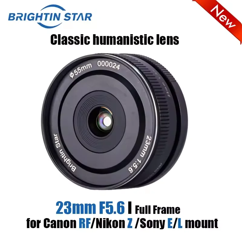 

Brightin Star 23mm F5.6 MF Full Frame Manual Focus Prime Lens for Sony E,FujifilmX/XF/XC,CanonEF-M,Nikon Z,M4/3