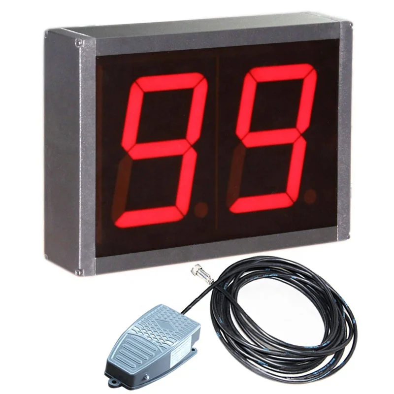 CP009 LED Portable 2 Digits 4 Inch Bank Client Caller LED Number Counter Display Calling System With Foot Switch