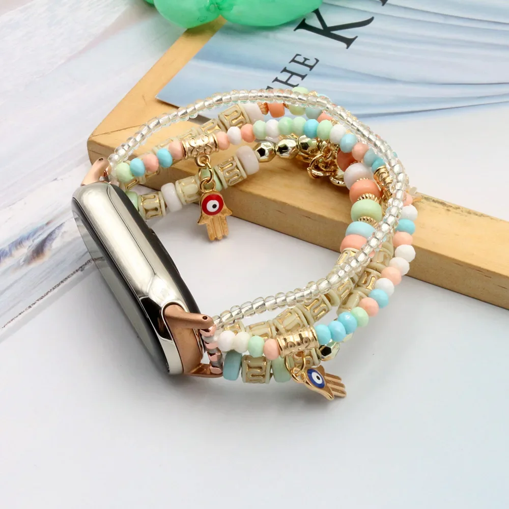 Women Luxury Bracelet for Xiaomi Smart Band 9 Ceramic Special Edit Wristband/ Mi Band 8 Watchband Replacement Dressy Style Boho