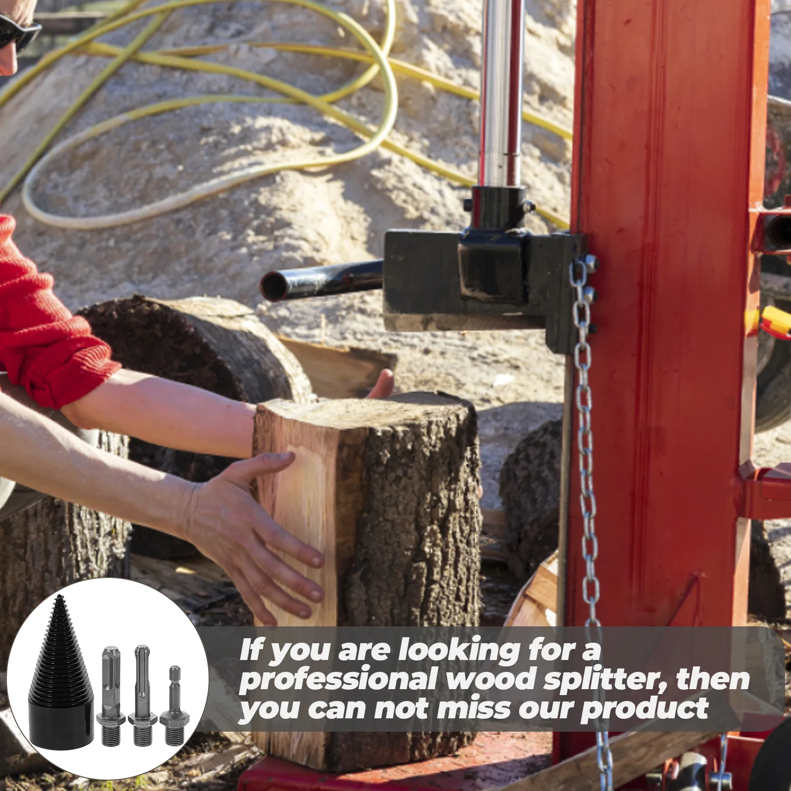 

6pcs Electric Bit Set Wood Splitter Tools Firewood Bits Splitters Cones High Carbon Steel Impact Wear