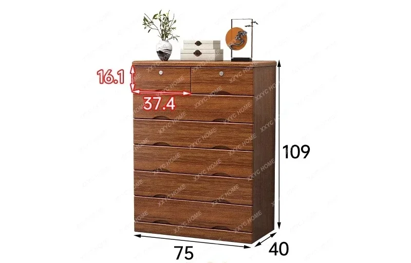 A Solid wood walnut chest storage living room wall locker