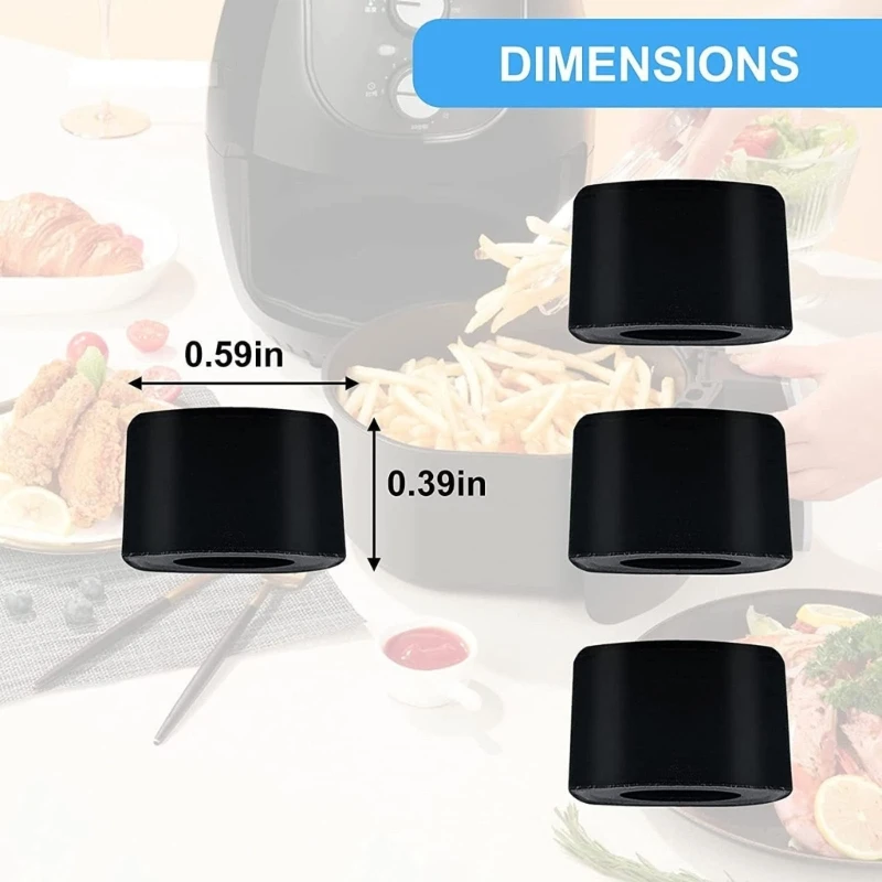 Non Slip Silicone Feet Guards Durable Air Fryer Silicone Bumpers Silicone Covers 918D