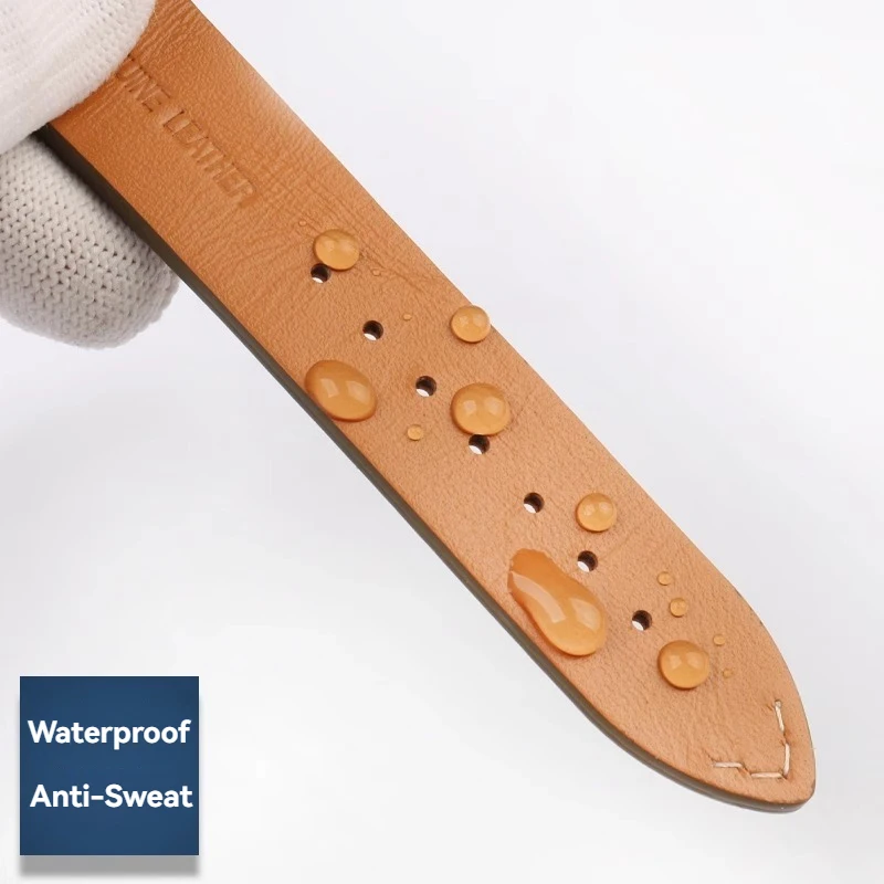 For Longines Freckle Collection Retro Cowhide Watch Bands Vintage Brown Matte Leather Bracelet Wristband 19mm Retro Style Strap