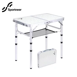 [Domestic delivery will arrive within 3 days] Sportneer folding camping table portable height adjustable mesh layer including outdoor camp picnic BBQ