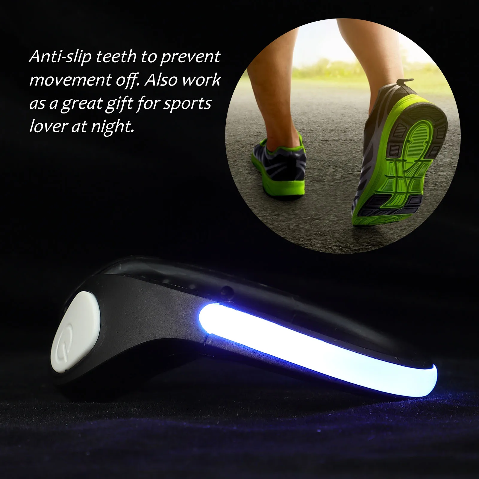 

2 Pcs Luminous Shoe Clip Lights Night Running Clip-on Cloths Jogging Clips Lamp Flashing Man