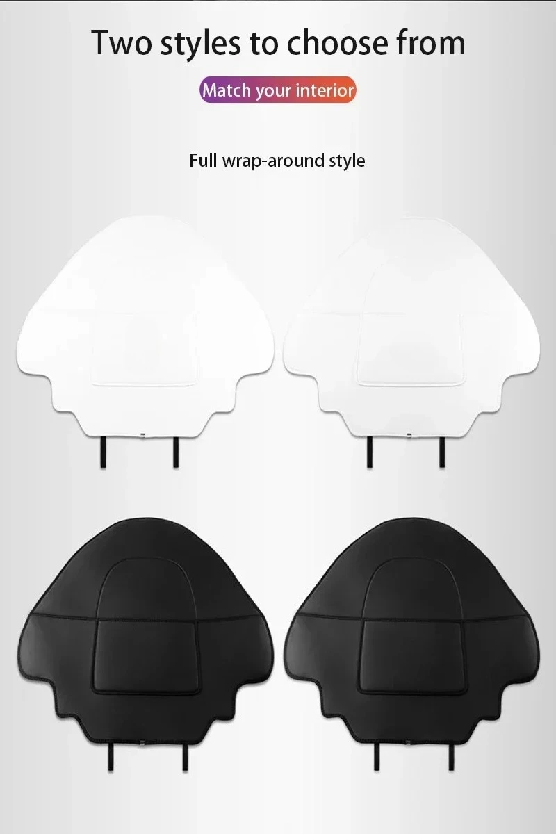 Car Seat Back Protectors Storage Pockets For 22-24 Tesla Model Y Model 3 artificial leather Anti-kick mat Interior Accessories