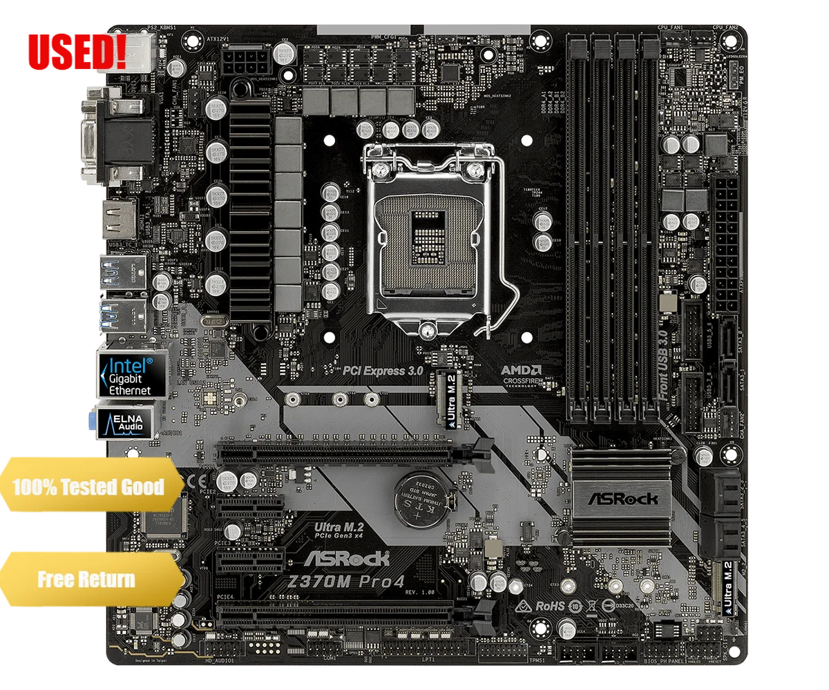 

ASROCK Z370M PRO4 Eighth generation motherboard Micro-ATX DDR4 support i7-8100 8600K