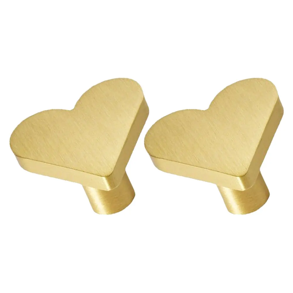 

2pcs Heart Brass Cabinet Knobs Gold Drawer H les for Dresser Wardrobe Kitchen Bedroom Closet Cupboard Knobs Furniture