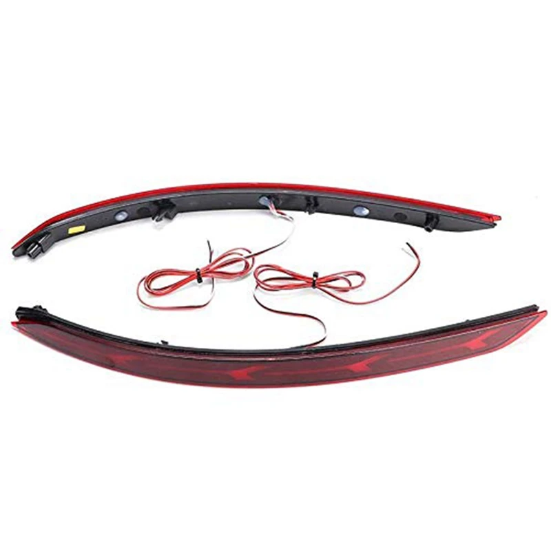 A024-Fluid Style LED Bumper Reflector Tail Lights for  Elantra 2016 2017 2018 Brake Lights Turn Signal Lights Red