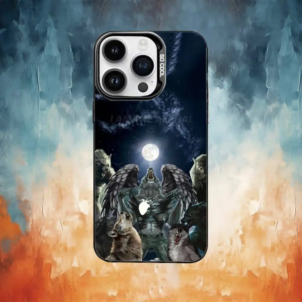 Capa de telefone Alpha Sigma Wolf para iPhone17,16,15,14,13,12,11 Plus, Pro Max Black Candy Matte Capa à prova de choque