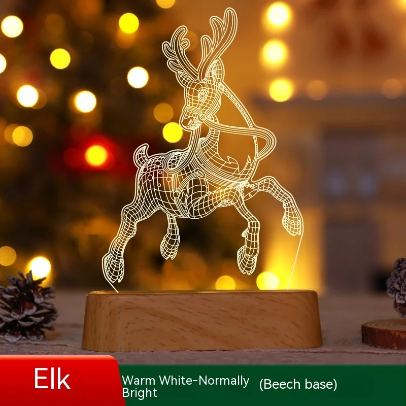 Weihnachts dekoration 3d Atmosphäre Lampe Acryl führte Nachtlichter 2024 Neujahr Valentinstag Weihnachten Kinder Geschenk nach Hause Ornamente