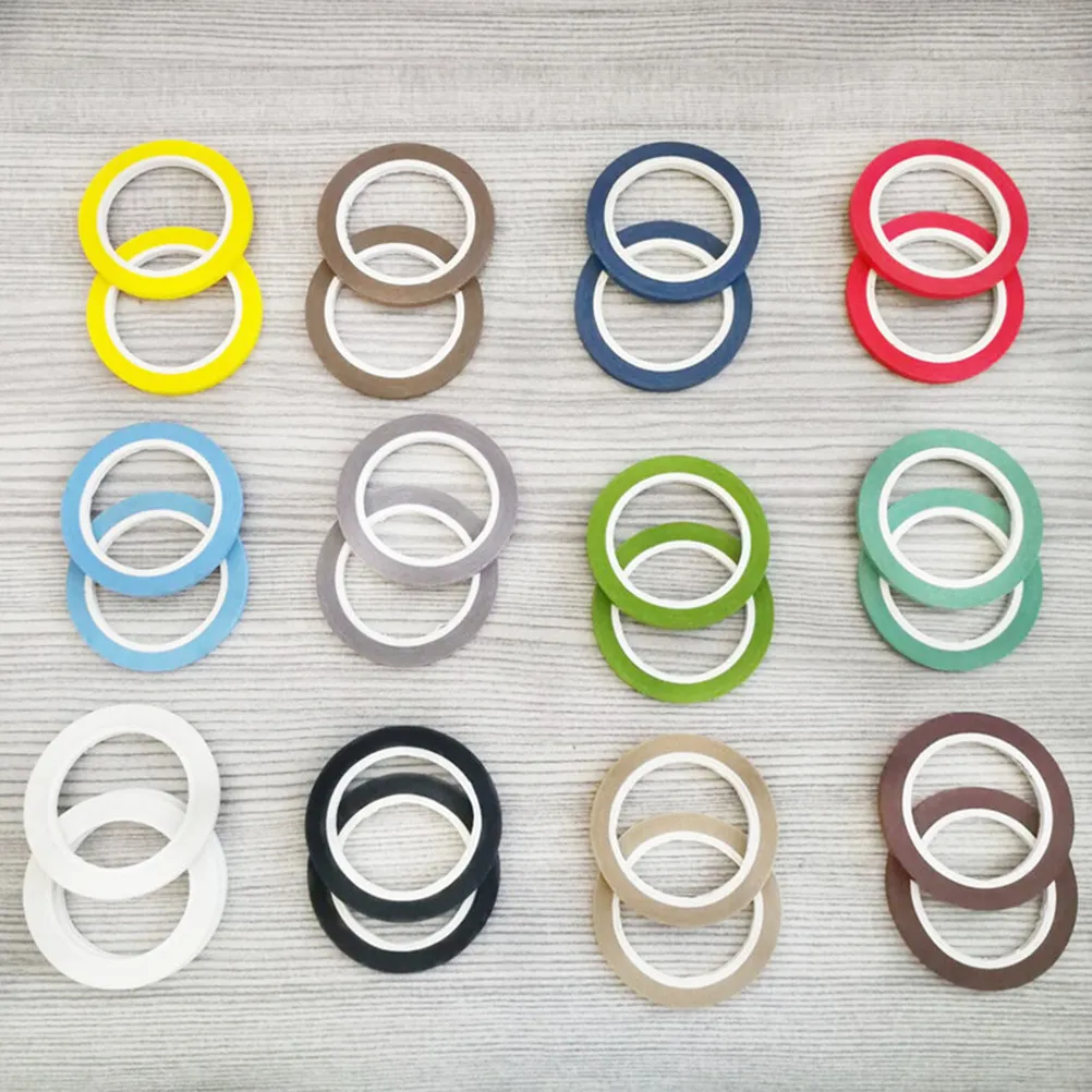 12 Rolls Warm Tone Solid Color Washi Tape Thin Aesthetic Paper Tape for Planner Decoration Calendar Highlighting Gift Packaging
