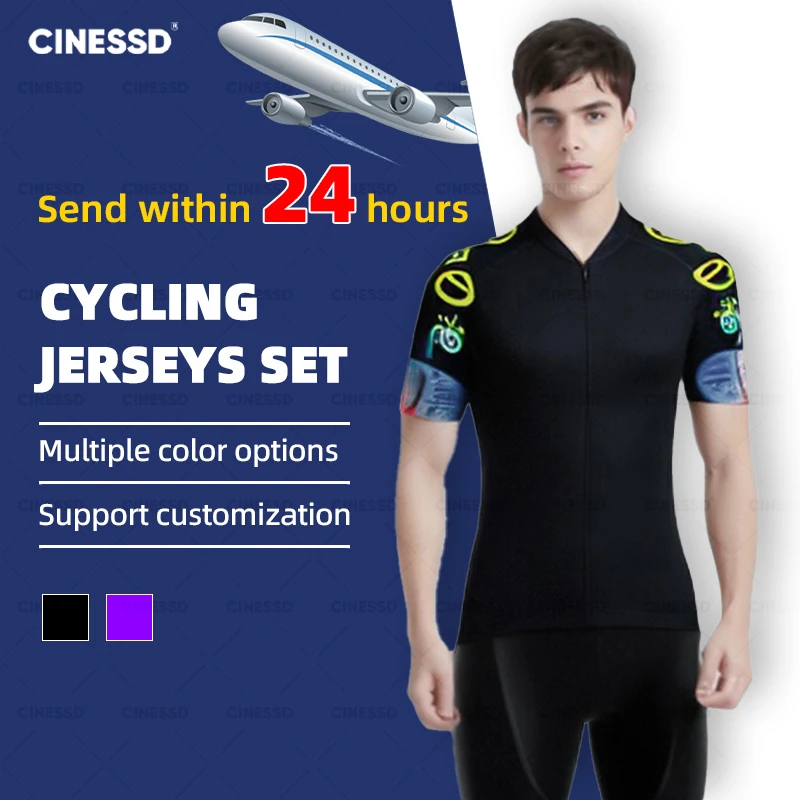 Summer Men Cycling Jersey Short Sleeves Breathable Bike Cycling Clothing Maillot Ropa Neon Ciclismo Shirt MTB Bicycle Jersey