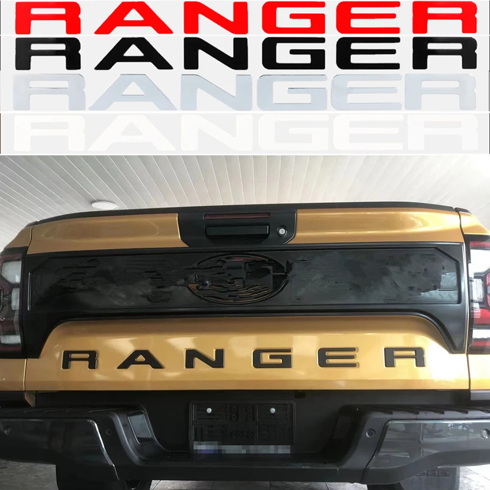 

New Models Back Door Logo Letter For Ford Ranger T9 Wildtrak Sport XLT XLS XL 2022 2023 3D Emblem Original Size ABS