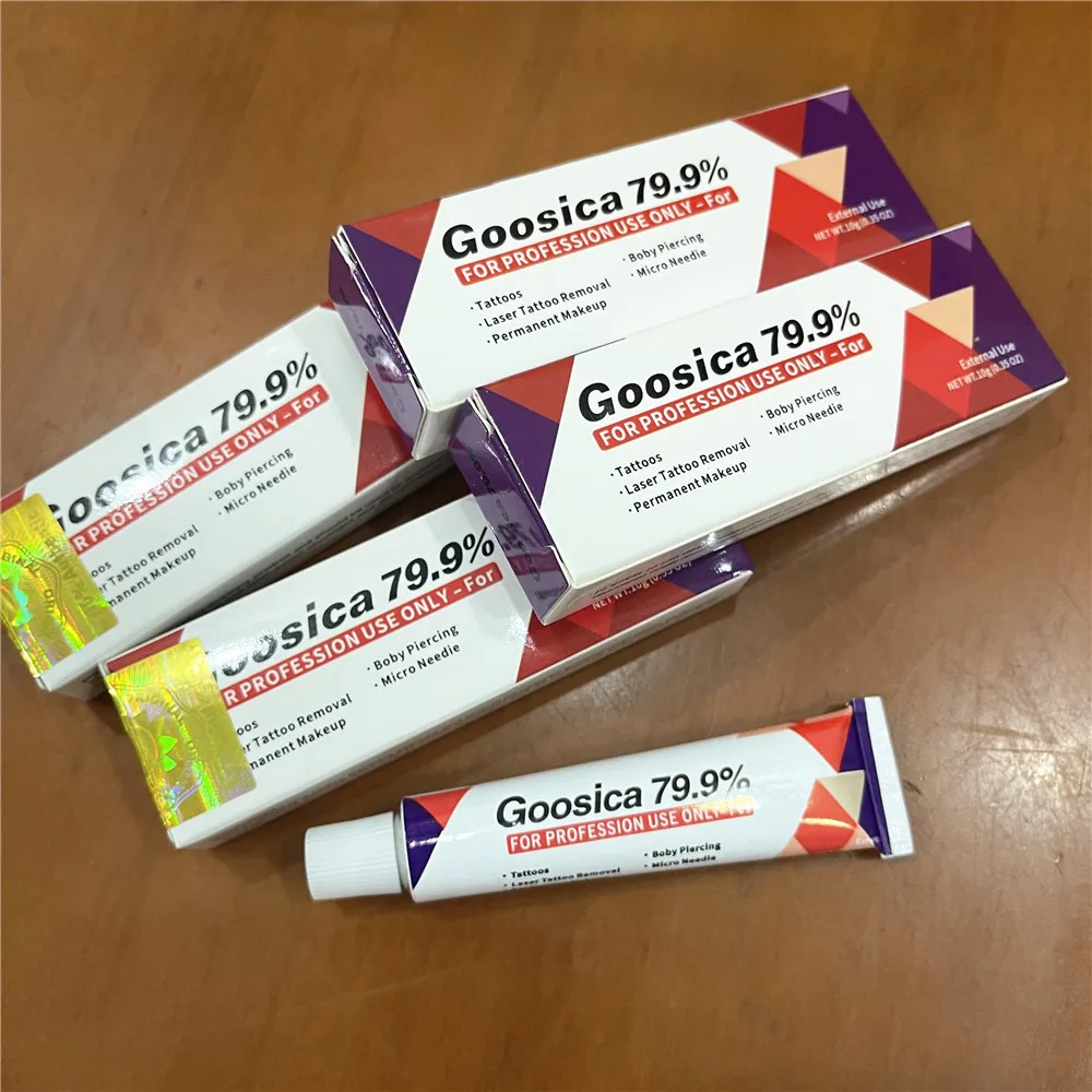 

Before Tattoo Cream 79.9% Goosica Use for Permanent Makeup Piercing Microblading Eyebrow Lip Face Body Supplier 10G