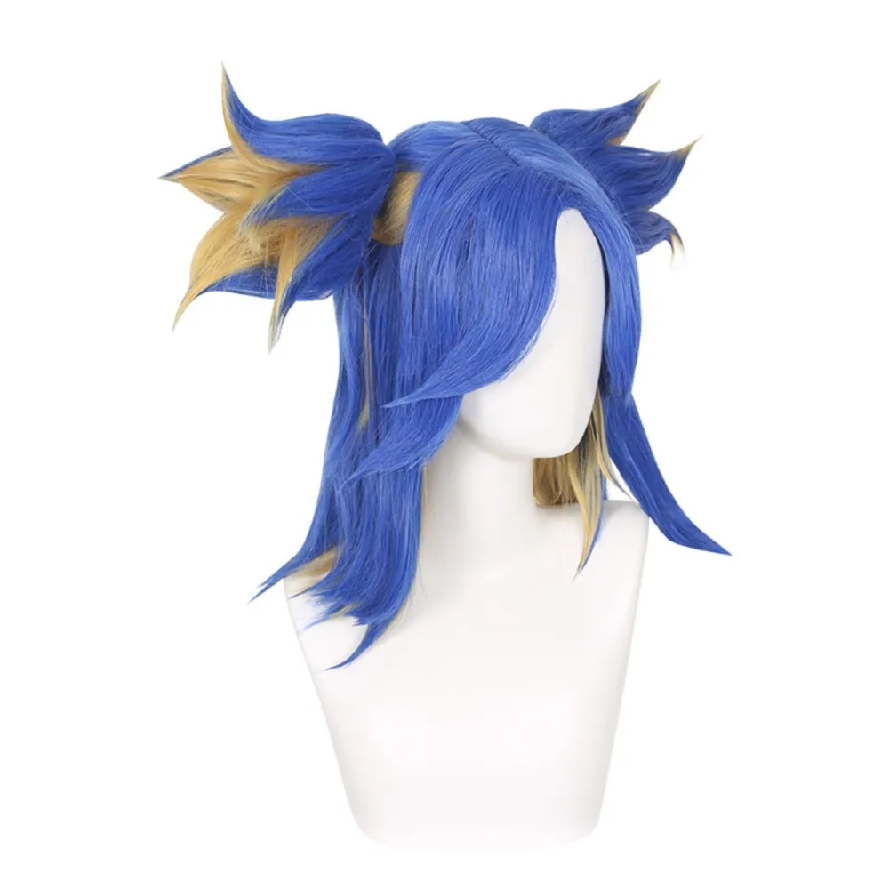 Game Valorant  Cosplay Neon Blue Wigs Costume Halloween Women Props Party Disguise Accessories Cosplay Roleplay Fantasia Suits - view 3