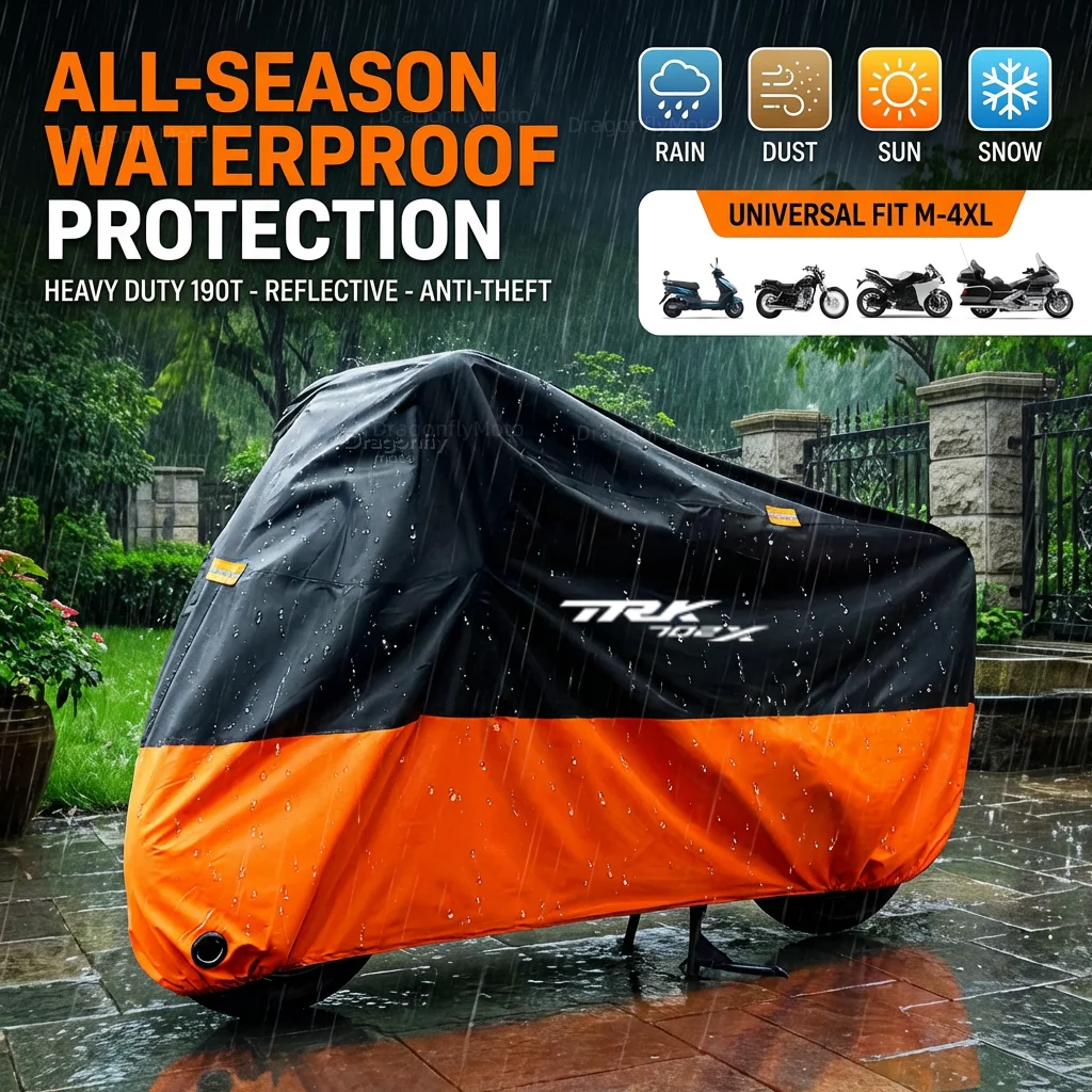 

For Benelli TRK702X TRK 702 X Trk 702x Motorcycle Cover Thick 210D Waterproof Outdoor Uv Protective Dust Rain Sunshade