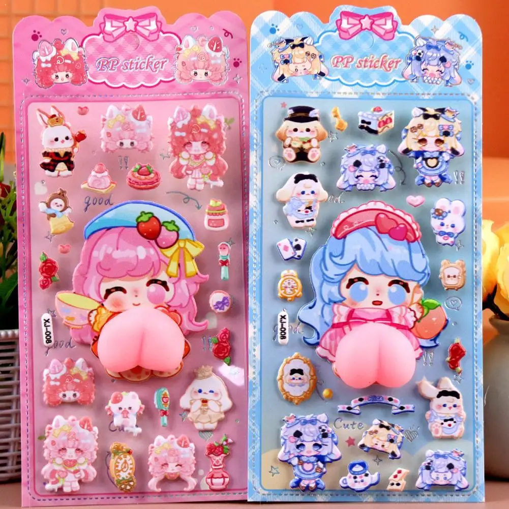 

Мультяшная наклейка 3D пухлый мягкий снятие стресса кролик капибара медведь для чехла для телефона украшение для ноутбука журнал DIY коллаж