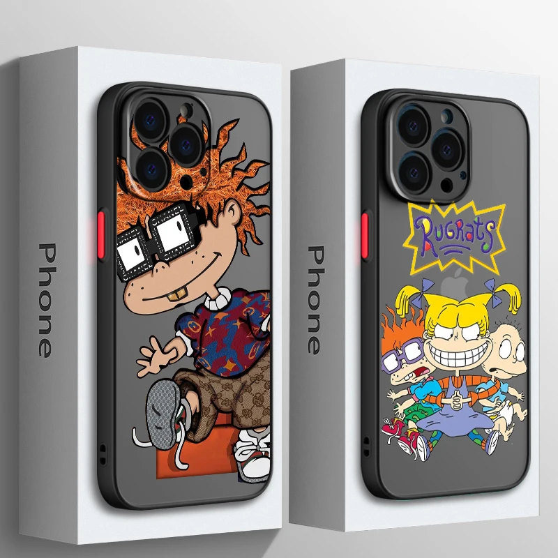 R-Rugrats Cartoon For Apple iPhone 15 14 13 12 11 mini Pro Max 8 7 6S 6 XR X XS Plus Frosted Translucent Phone Case