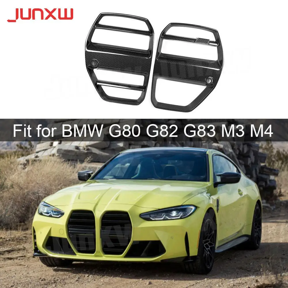 

Dry Carbon Fiber Car Front Bumper Mesh Grille for BMW 3 Ser G80 M3 4 Series G82 G83 M4 2021+ FRP Racing Grills Cars Accessories