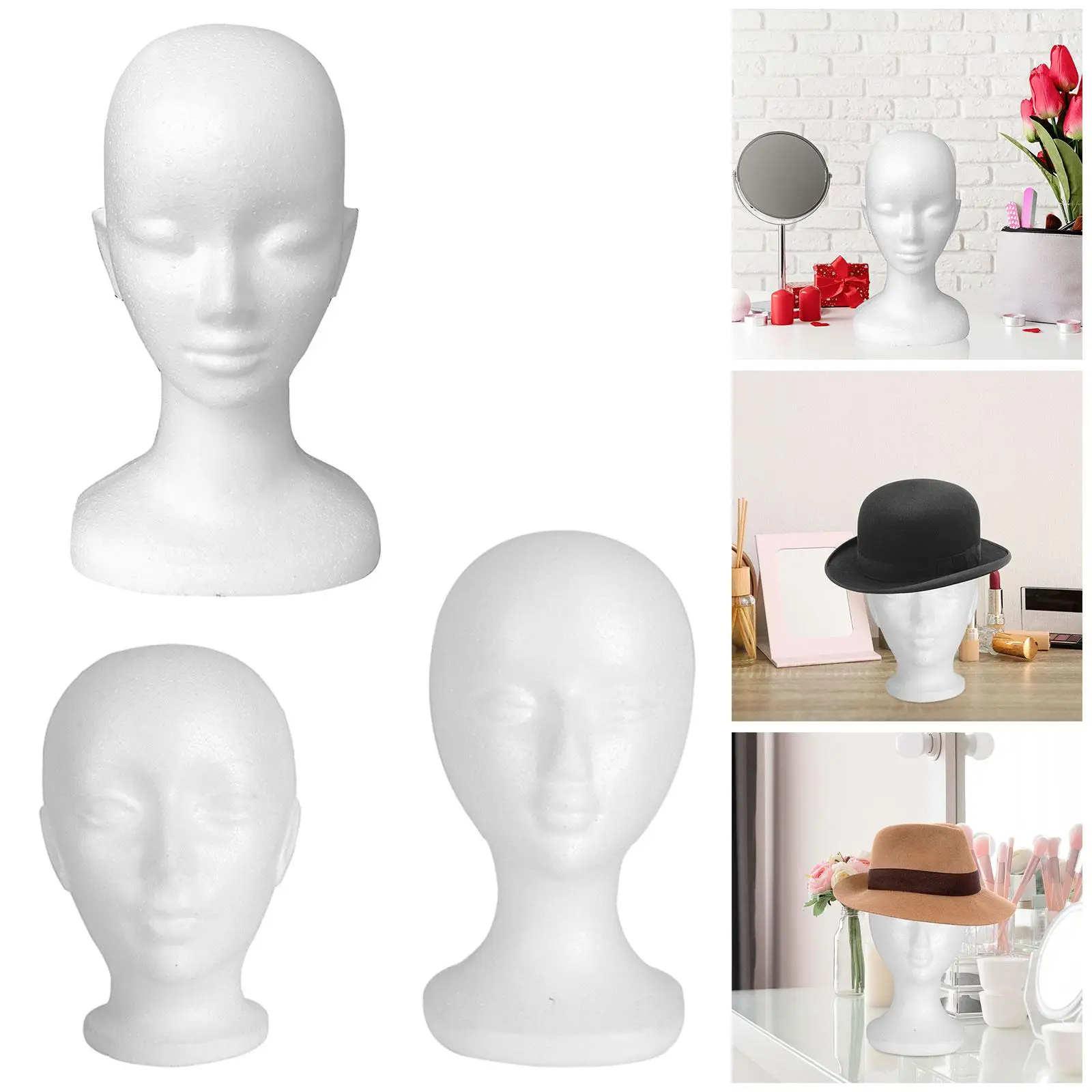 Mannequin Head Stand Model Scarf Jewelry Display Manikin Head Display Wig for Headphone Styling Sunglasses Barbershop