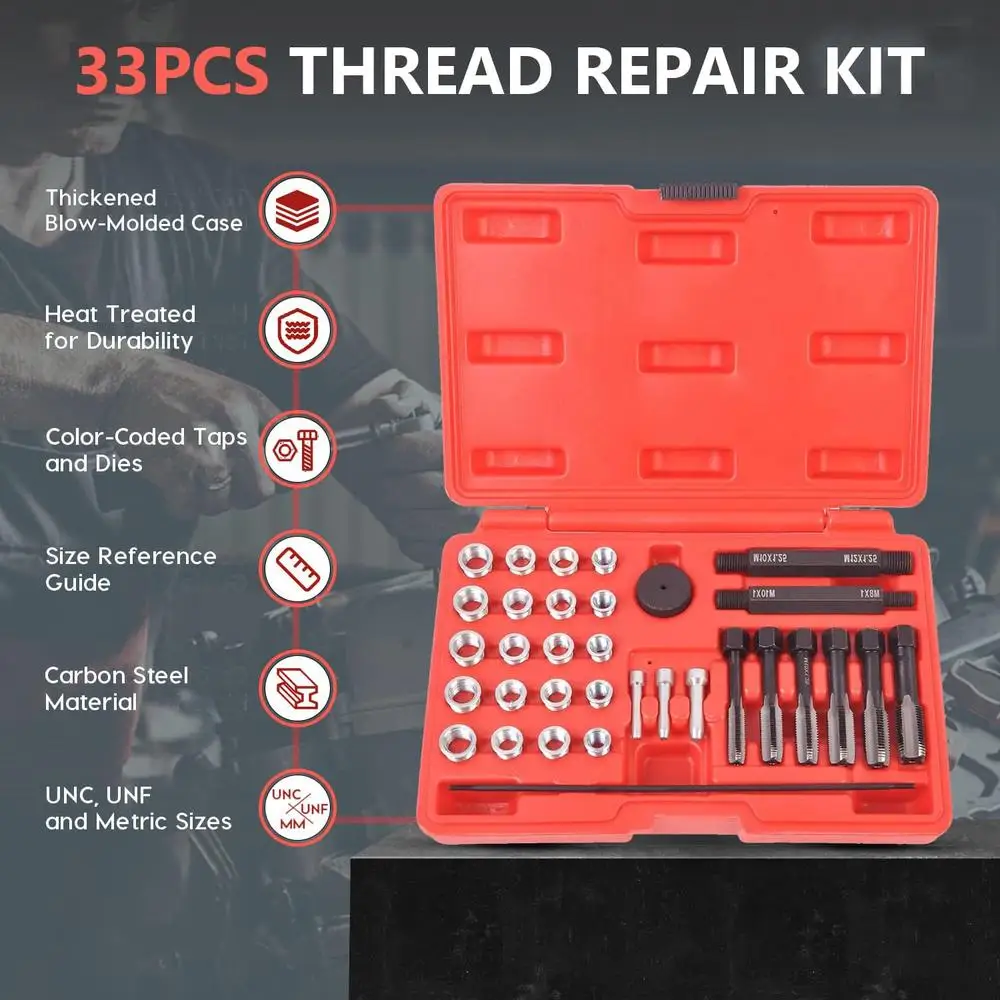 Thread Repair Tool Kit Cylinder Head Metric Thread Restorer Set