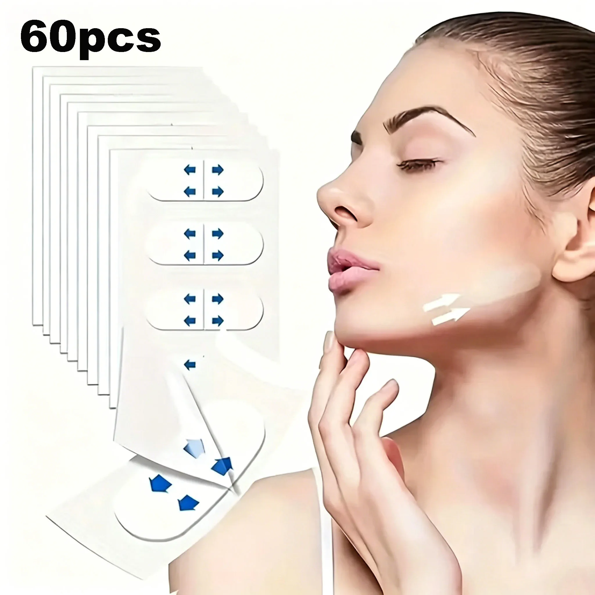 60pcs Invisible lifting tape for face firming, lifting nasolabial folds and drooping corners of the eyes