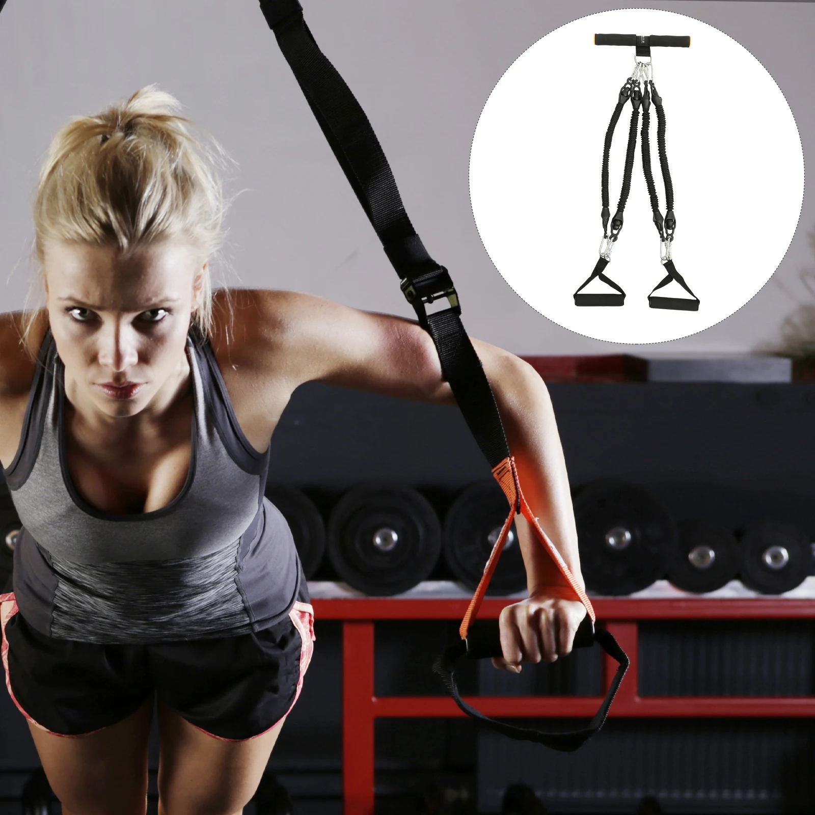 

Abdomen Training Elastic Rope Sit Up Pull Rope For Biceps Triceps Bodybuilding Expander Fitness Tension Resistance Band