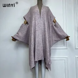 WINYI new Women Knitting elegant coat Catwalk Capes Autumn 2023 Female Fashion kimono Cloak winter clothes women cover-ups dress