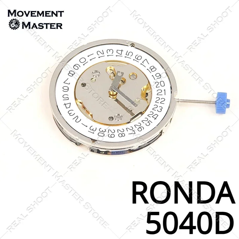 Swiss RONDA 5040D Movement Brand New and Original Quartz Six Hands Movement White Watch Repair Movement Replacement Parts