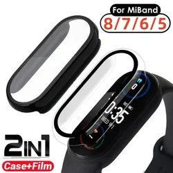 2in1 Case Screen Protector for Xiaomi Mi Band 8 7 6 5 4 3 Case+Film Full Coverage Protective Cover for Miband 6 7 band 5 4 3 NFC