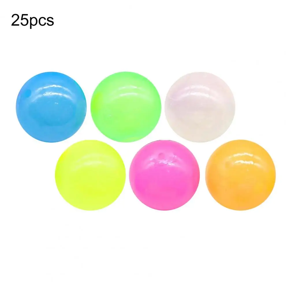 Wall Sticky Ball for Reflexes Glow Dark Sticky for Stress Relief Hand-eye Coordination 25pcs Ceiling Wall for Adults