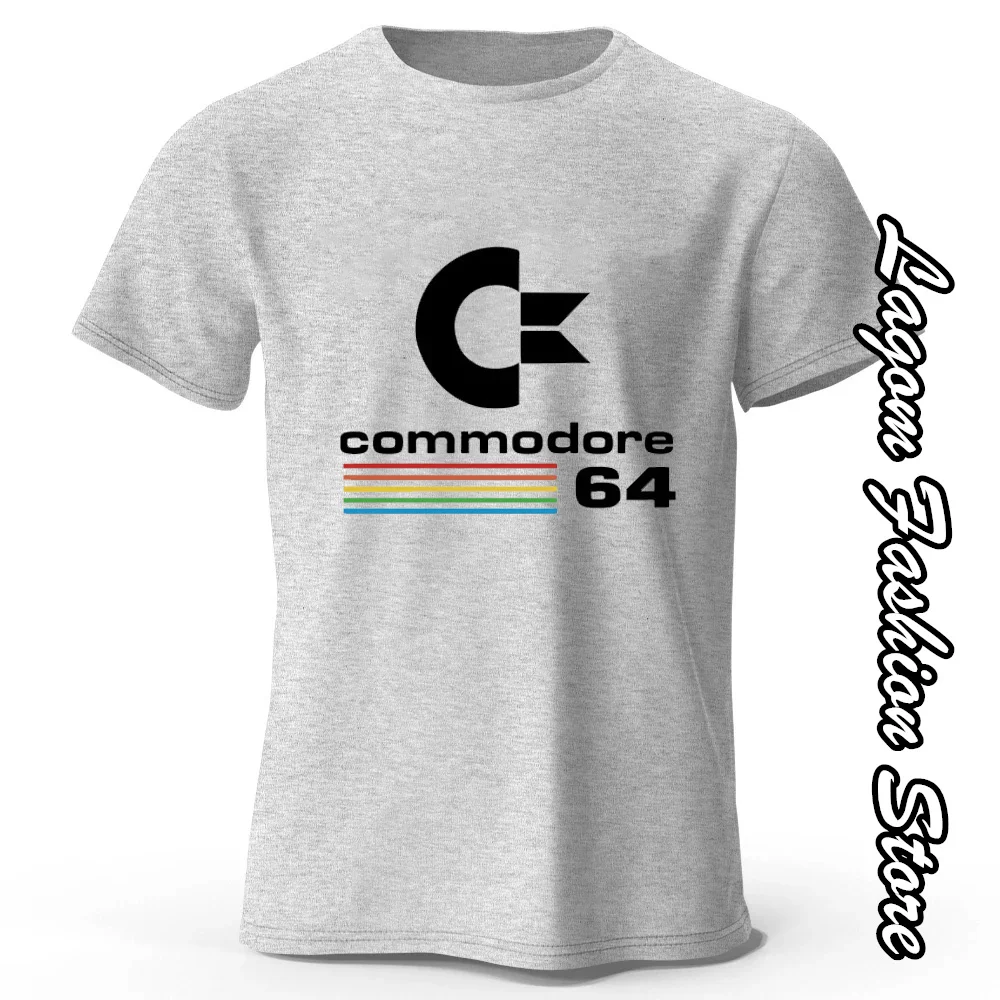 Summer Men Commodore 64 Print T-Shirt Fashion Cotton Tops Tees Male C64 SID Amiga Retro Short Sleeve Clothing Casual Streetwear