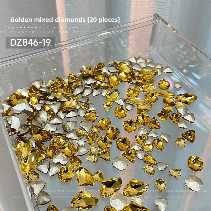 Gemischte Trendige Candy-Soda Spitzrückseitige Nagelrhinestones Kristall Bunte Herz-Candy Unregelmäßige Nageldiamanten Großhandel 6-14mm – Detail 5