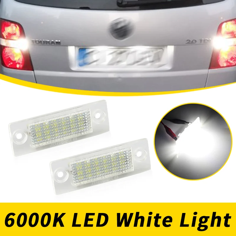 2PCS Car white LED License Number Plate Lights Lamp For VW Transporter T5 Multivan Caravelle Eurovan Passat Caddy Touran Golf