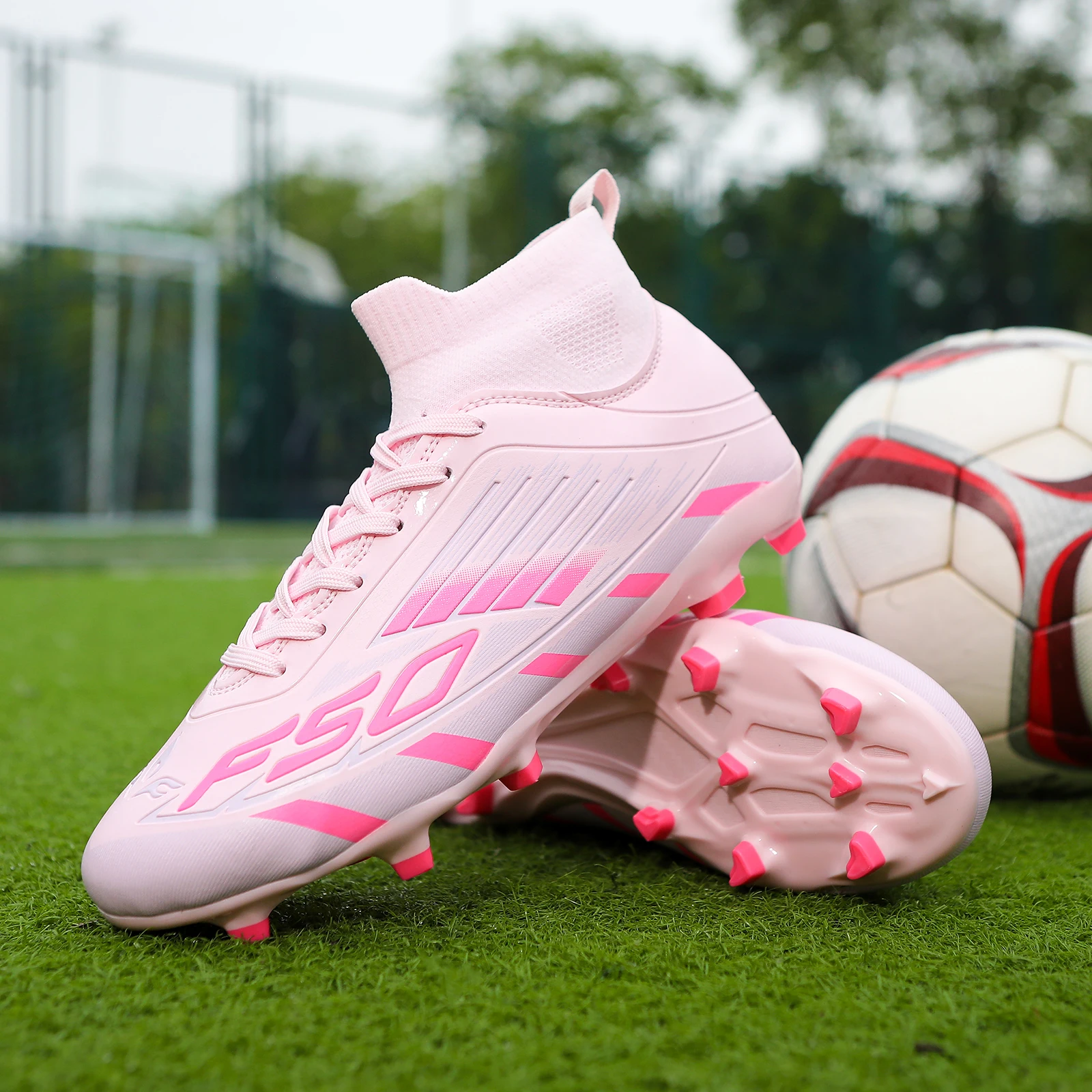 New Men Football Boots TF/FG Boys Professional Ankle Match Sports Shoes Non-Slip Soccer Shoes Unisex Comfortable Sneakers