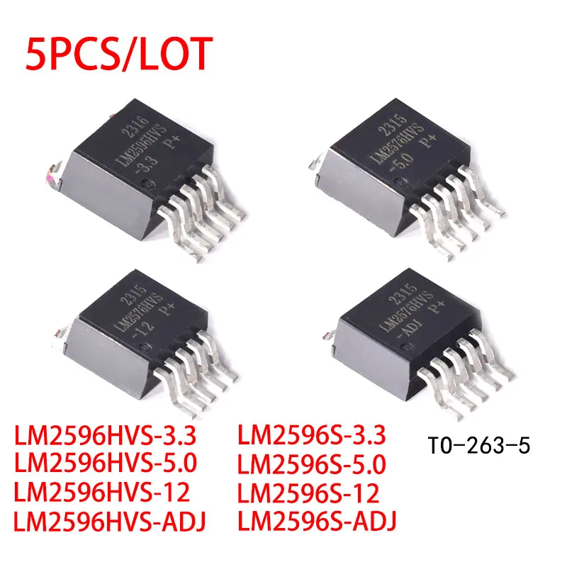 5PCS/LOT LM2596HVS-3.3 LM2596HVS-5.0 LM2596HVS-12 LM2596HVS-ADJ LM2596S-3.3 LM2596S-5.0 LM2596S-12 LM2596S-ADJ Voltage regulator