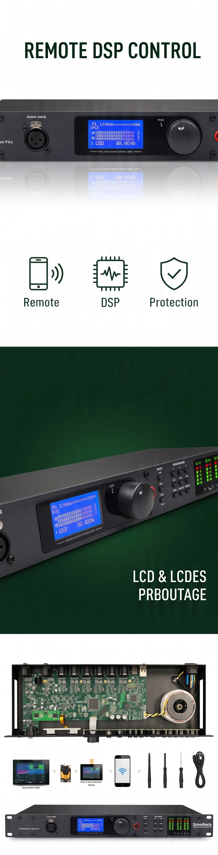 Paulkitson DriveRack PA2 Digitaler Audioprozessor DSP-Lautsprechermanagementsystem 2-Eingänge 6-Ausgänge Kompatibel mit Original-Software für Live-Anwendungen – Detail 4