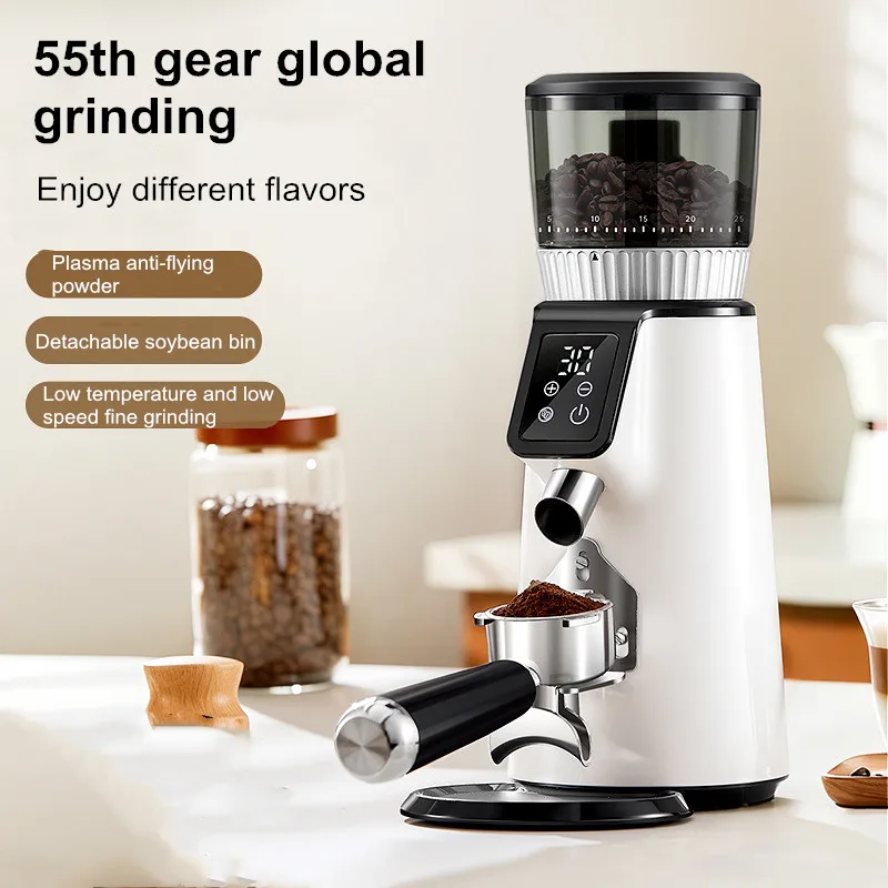 Automatic  Coffee Grinder Adjustable Coarseness Precise Dosing Stainless Steel Burr Grinder Commercial Home Espresso